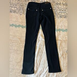 Justice Black Knit Jeggings with Embroidered Waistband
